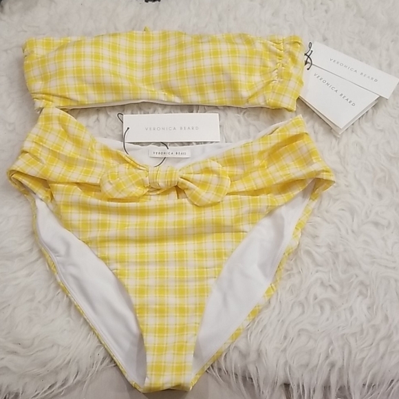 💕VERONICA BEARD💕 Catarina Bandeau Bikini Top (L) + Azoia Tie Waist Bottom (XL) - Picture 12 of 16